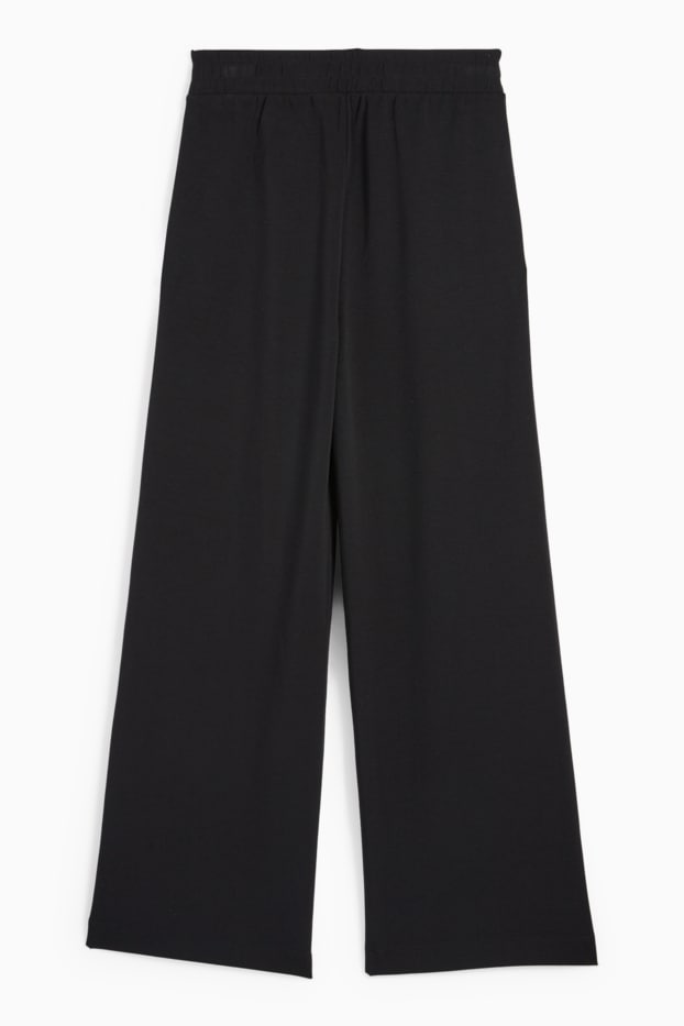 Dona - Pantalons de punt - mid waist - straight fit - negre