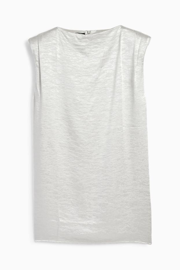 Damen - Kleid - glänzend - strukturiert - silber