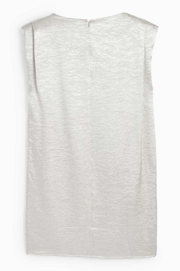 Damen - Kleid - glänzend - strukturiert - silber