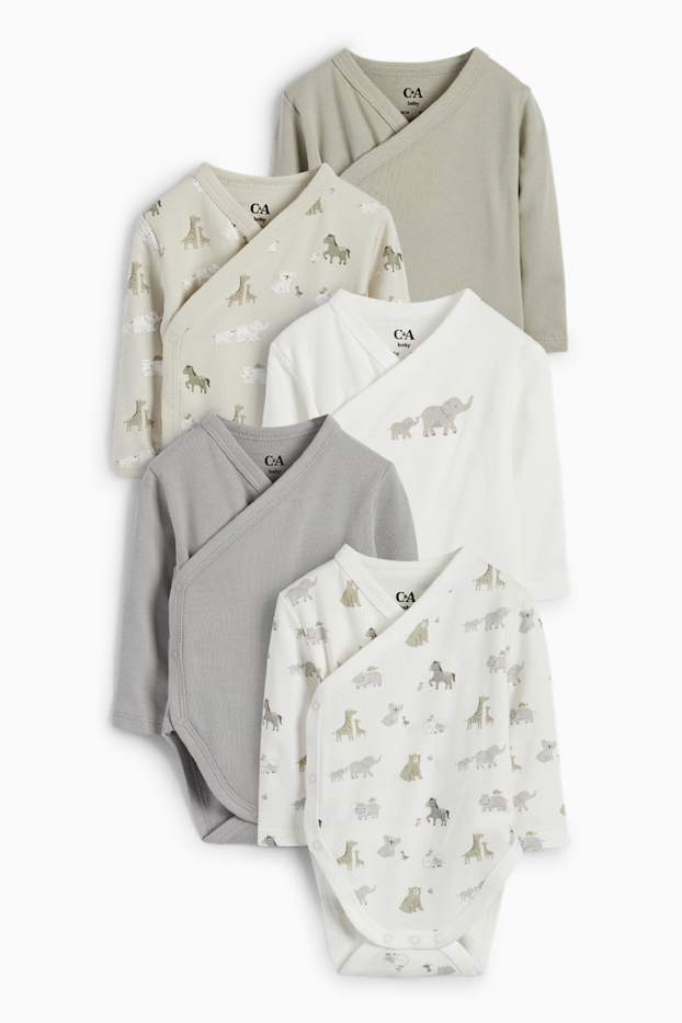 Unisex - Multipack 5 buc. - animale - body petrecut bebeluși - gri