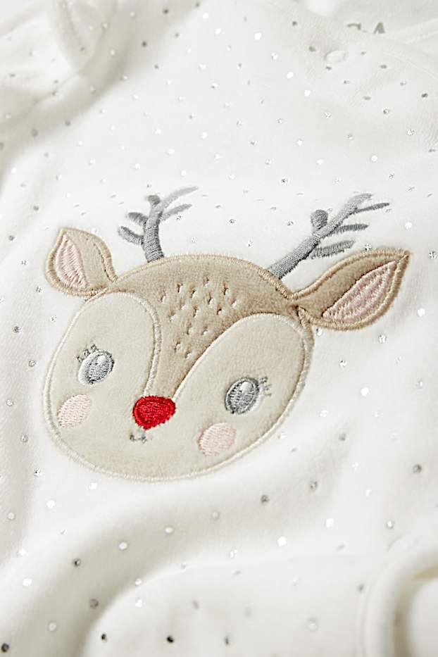 Baby: meisjes - Rendier - babypyjama voor kerst - wit