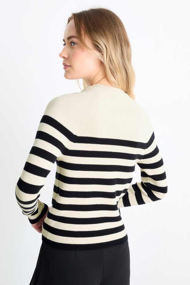 Dona - Jersei - canalé - de ratlles - beix clar