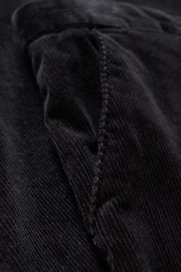 Bărbați - Pantaloni din catifea reiată - regular fit - negru