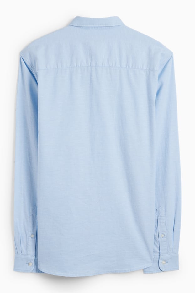 Uomo - Camicia - regular fit - button down - azzurro