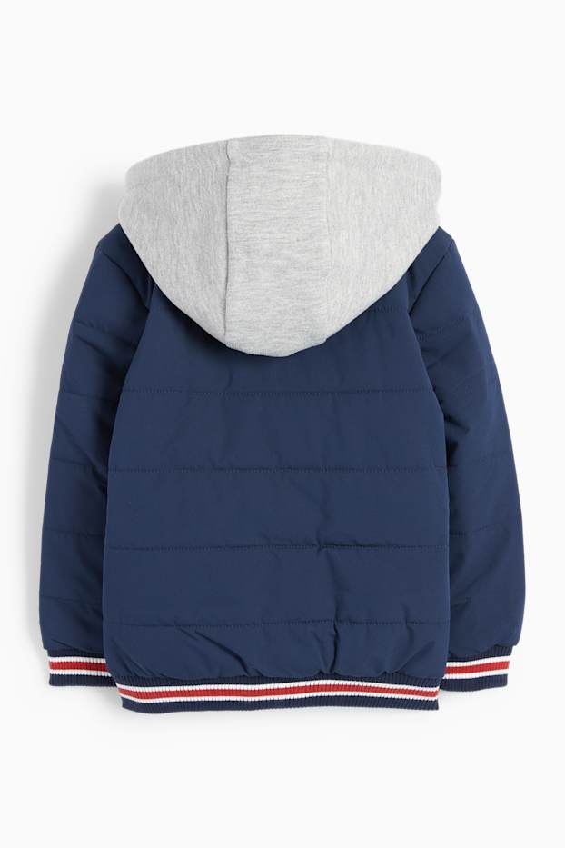 Bambini - Giacca trapuntata con cappuccio - blu scuro