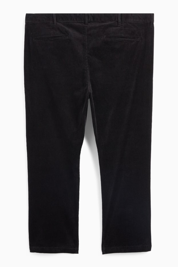 Pánské - Manšestrové kalhoty - regular fit - černá