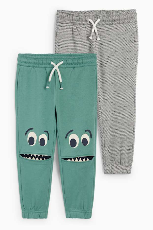 Kinder Jungen - Multipack 2er - Monster - Jogginghose - grün