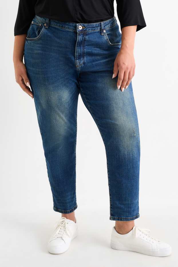 Damen - Boyfriend Jeans - Mid Waist - LYCRA® - jeansblau