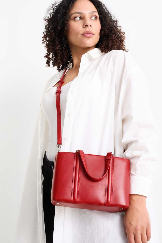 Femmes - Sac à bandoulière amovible - matière synthétique - rouge