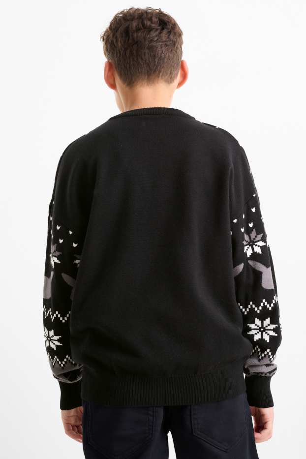 Bambini - Pokémon - maglione natalizio - nero