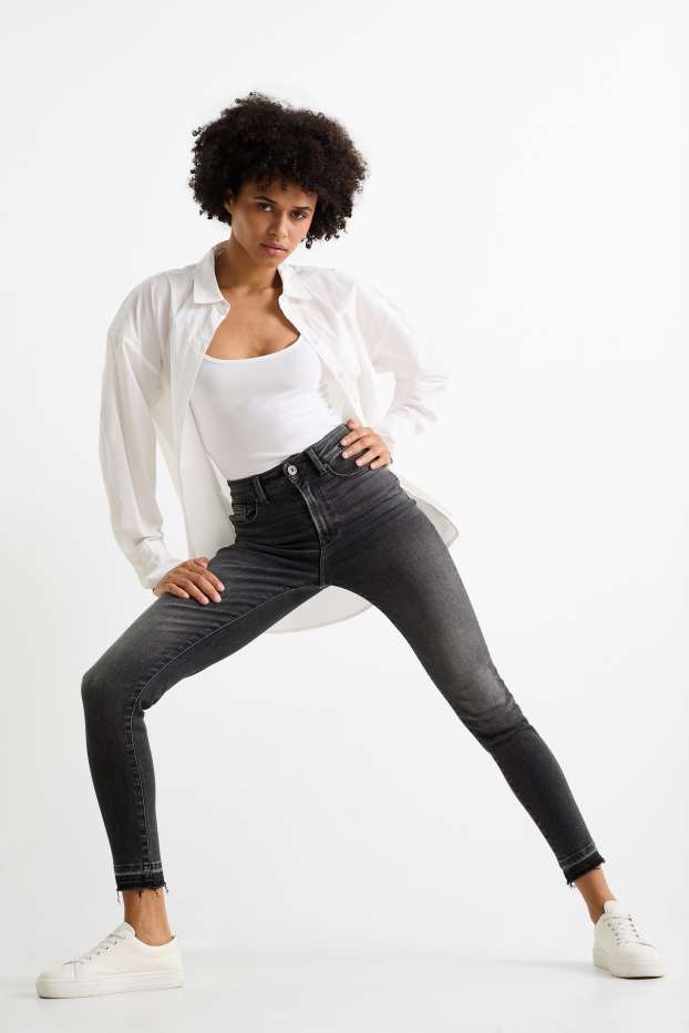 Women - Skinny jeans - high waist - LYCRA® ADAPTIV Fiber - denim-dark gray