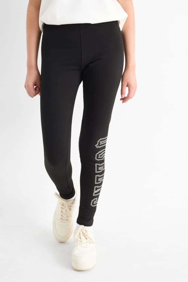 Bambine - Confezione da 3 - leggings termici - Queens - nero
