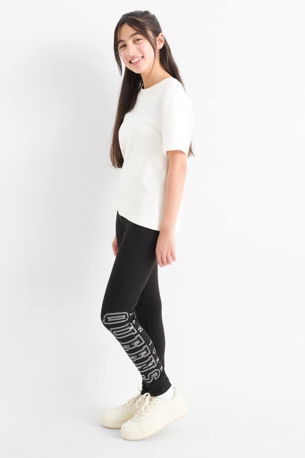 Bambine - Confezione da 3 - leggings termici - Queens - nero