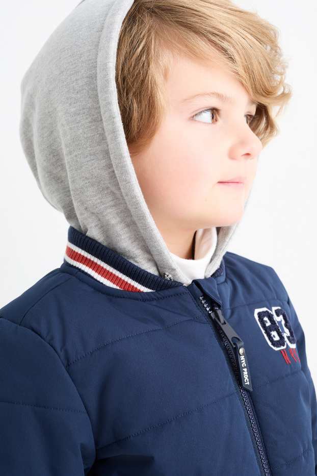 Bambini - Giacca trapuntata con cappuccio - blu scuro