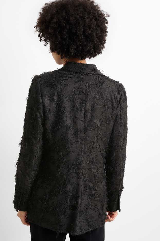 Femmes - Blazer long - regular fit - noir