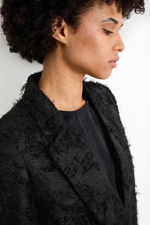 Femmes - Blazer long - regular fit - noir