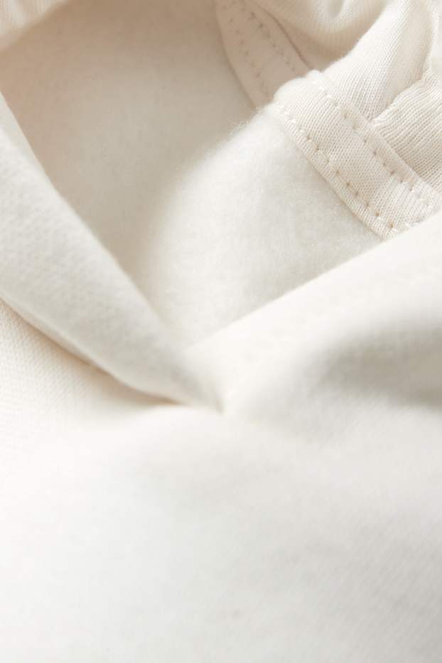 Kinderen: meisjes - Regenboog - hoodie - glanseffect - crème wit