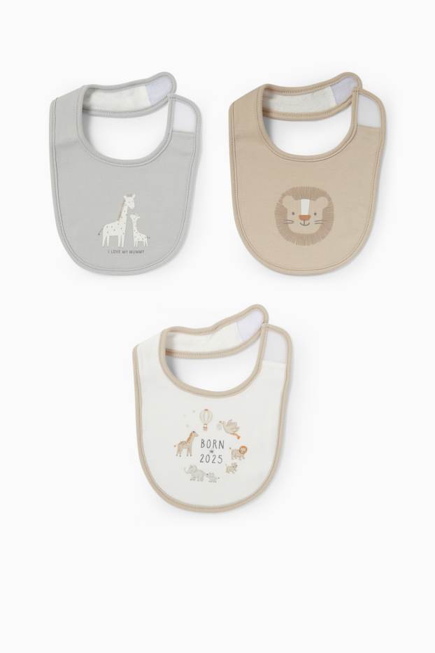 Unisex - Multipack 3 buc. - animale - bavete bebeluși - taupe