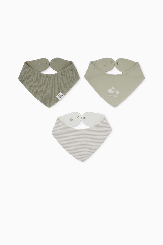 Bébés garçons - Lot de 3 - petit mouton et tracteur - bavoirs - vert