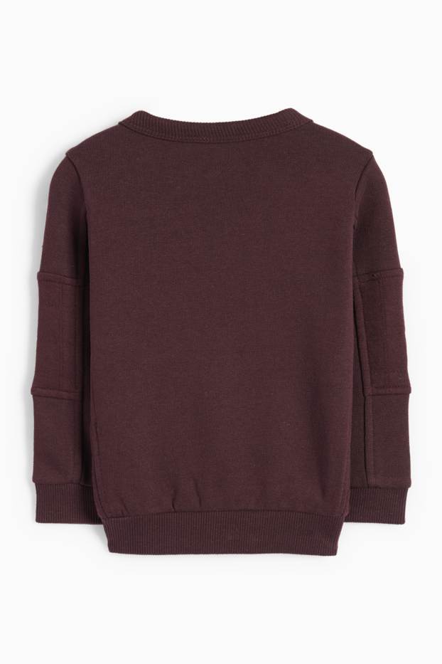 Baby Jungen - Hündchen - Baby-Sweatshirt - bordeaux