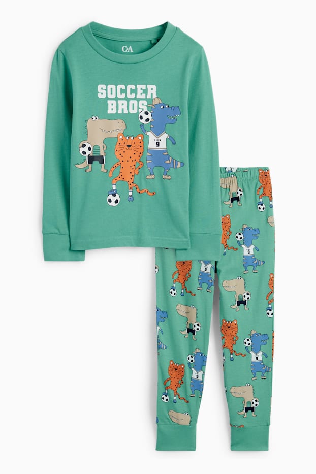 Bambini - Amici del calcio - pigiama - 2 pezzi - verde