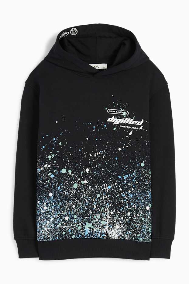 Enfants garçons - Taches de couleur - sweat à capuche - noir