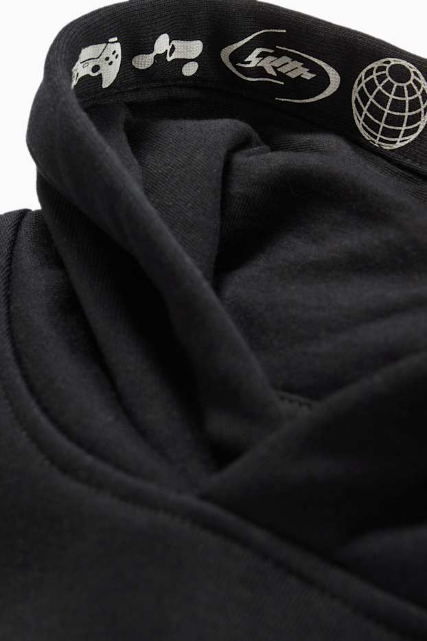 Enfants garçons - Taches de couleur - sweat à capuche - noir
