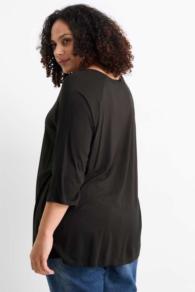 Damen - Langarmshirt - schwarz