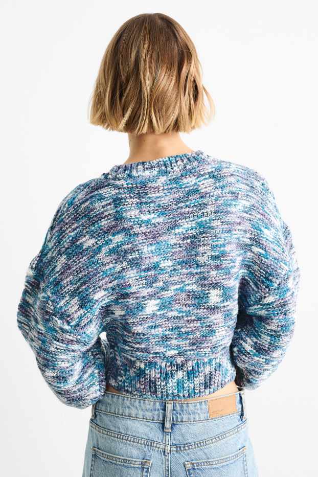 Dona - Jersei crop - estructurat - blau