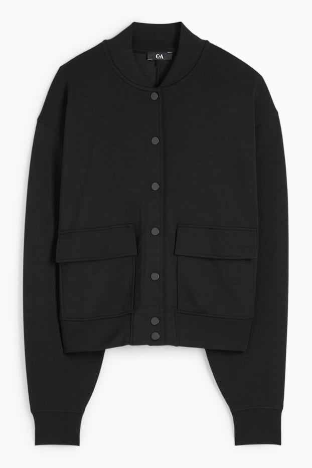 Femmes - Blouson en molleton basique - noir