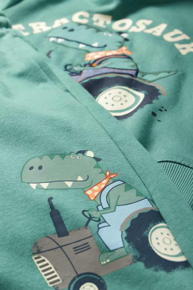 Kinderen: jongens - Dino en tractor - set - hoodie en joggingbroek - 2-delig - groen
