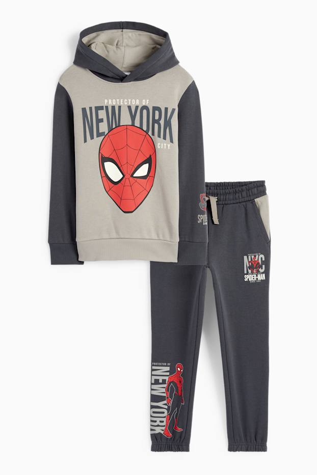 Kinder Jungen - Spider-Man - Set - Hoodie und Jogginghose - 2 teilig - grau