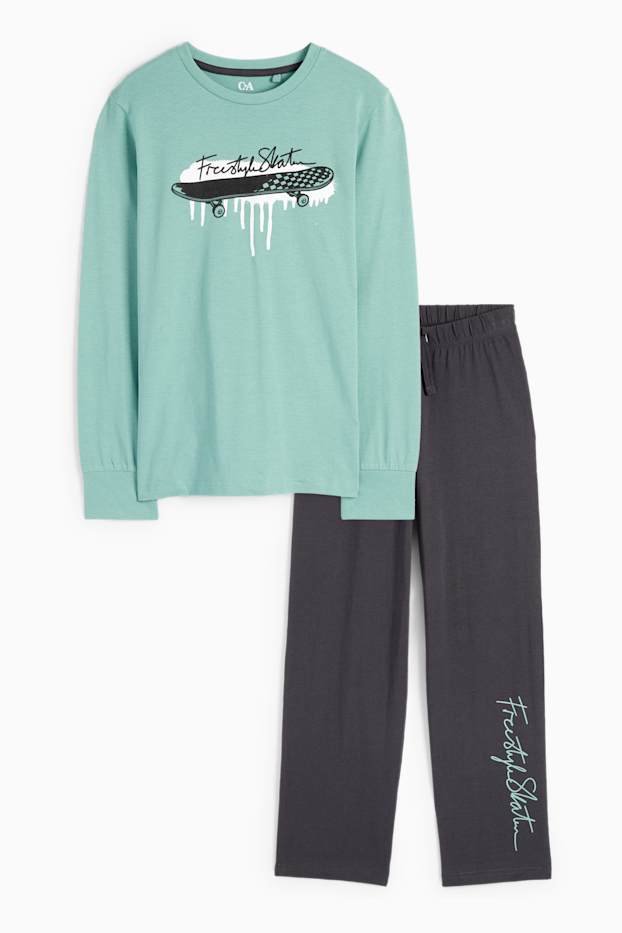 Bambini - Skater - pigiama - 2 pezzi - verde chiaro