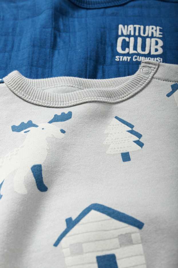 Baby Jungen - Multipack 2er - Hirsch - Baby-Sweatshirt - blau