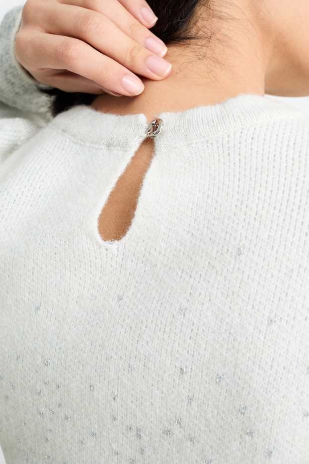 Mujer - Jersey - brillos - blanco roto