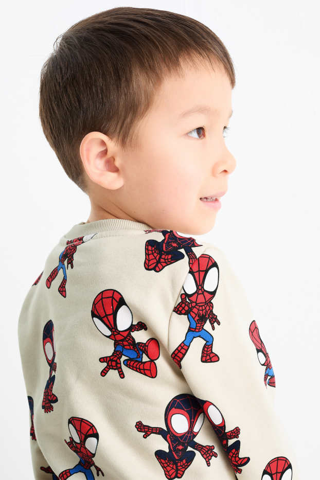 Kinder Buben - Multipack 2er - Spidey - Hoodie und Sweatshirt - beige