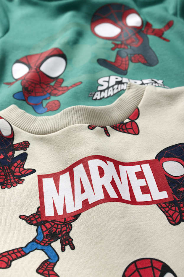 Kinder Buben - Multipack 2er - Spidey - Hoodie und Sweatshirt - beige