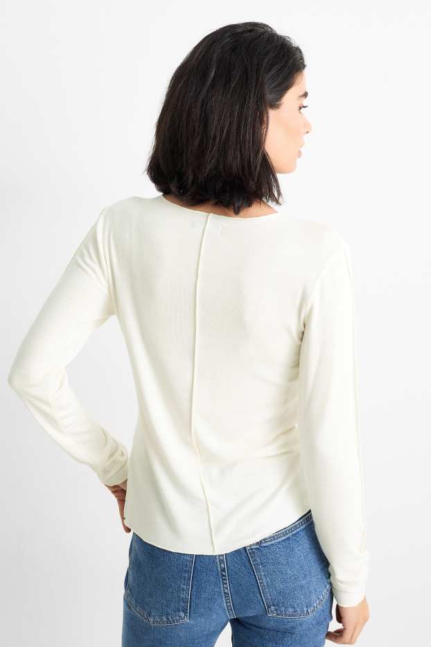 Damen - Langarmshirt - cremeweiß