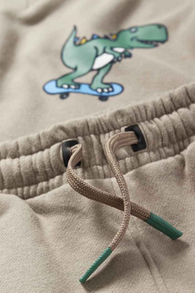 Kinder Jungen - Skater-Dino - Set - Sweatshirt und Jogginghose - 2 teilig - beige