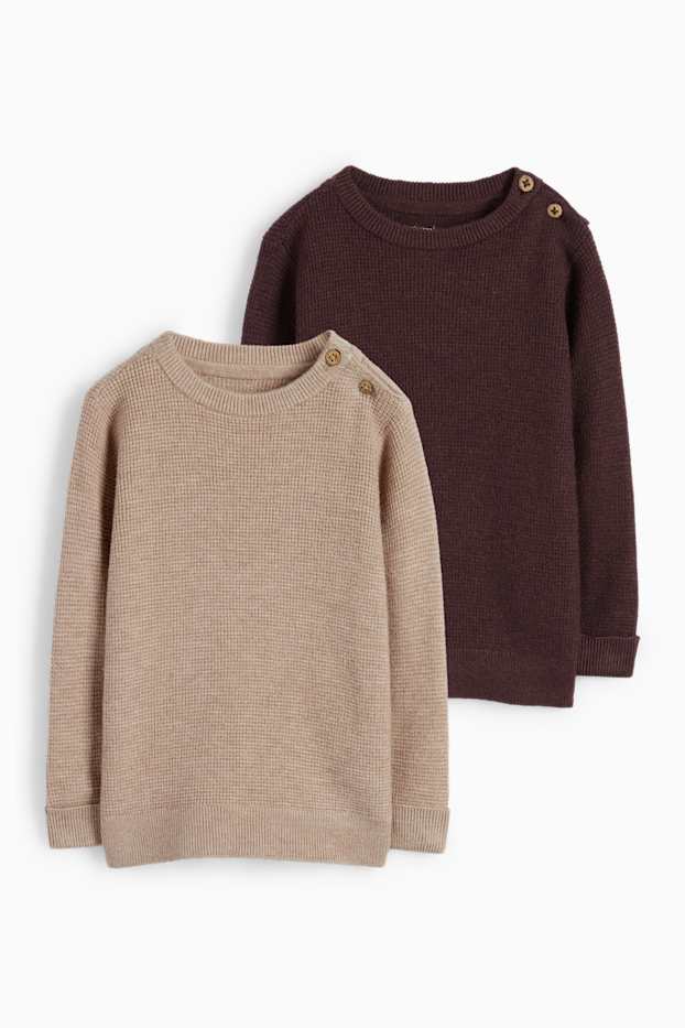 Baby Jungen - Multipack 2er - Baby-Pullover - braun / beige