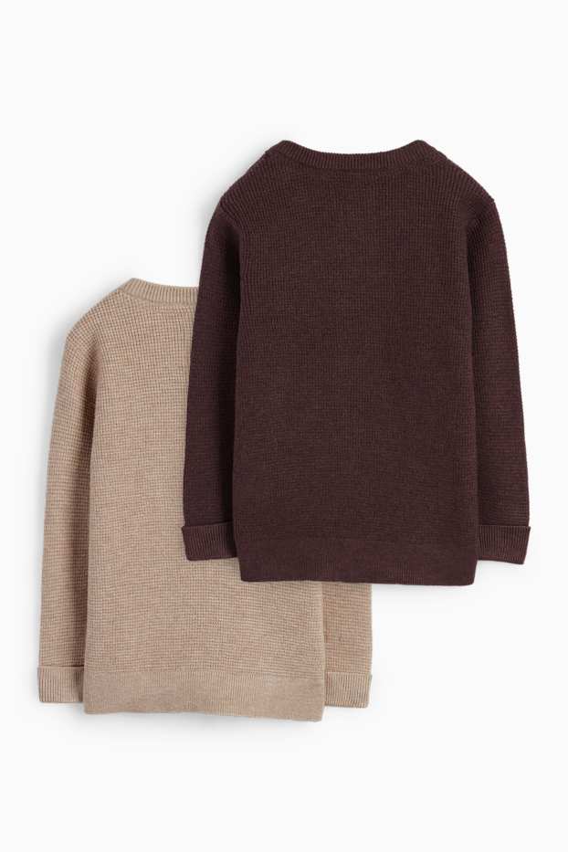 Baby Jungen - Multipack 2er - Baby-Pullover - braun / beige