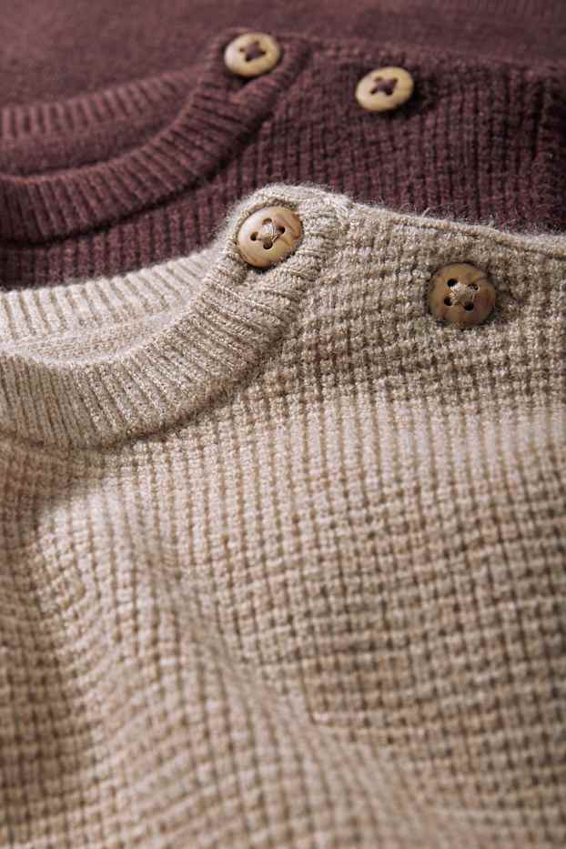 Baby Jungen - Multipack 2er - Baby-Pullover - braun / beige
