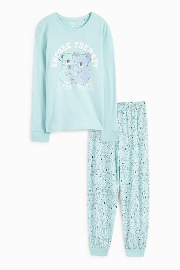 Children Girls - Koala - pyjamas - 2 piece - mint green