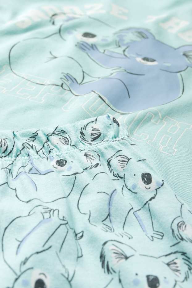 Children Girls - Koala - pyjamas - 2 piece - mint green