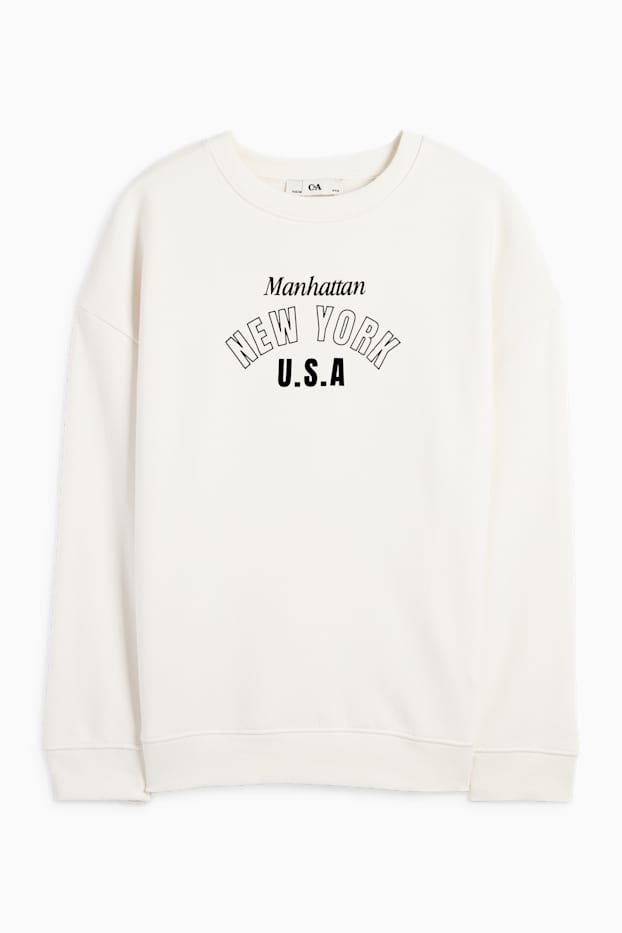 Enfants filles - New York - sweat - blanc crème