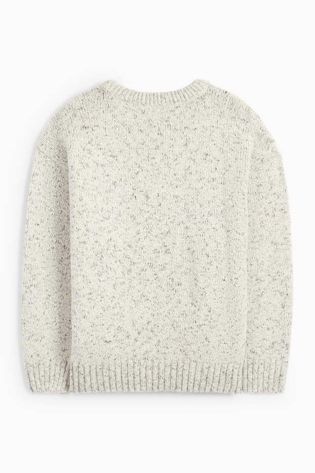 Kinderen: jongens - Rendier Rudolf - trui voor de kerst - licht grijs-mix