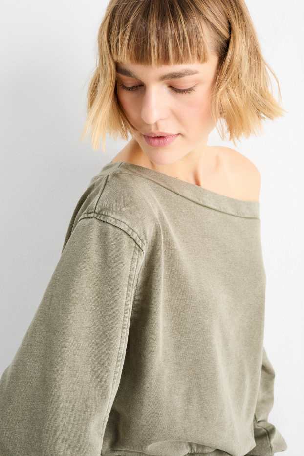 Damen - Sweatshirt - grün-melange