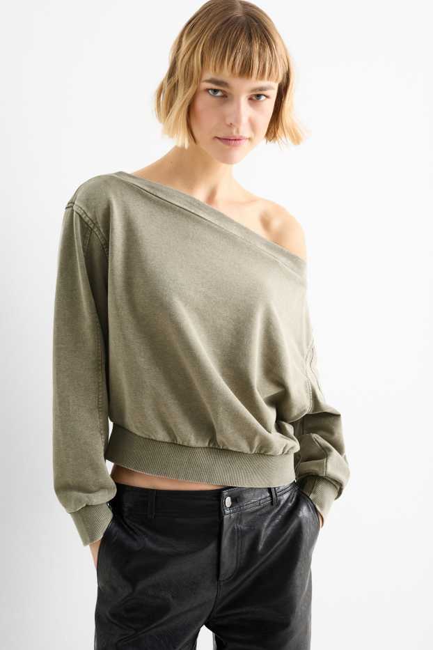 Damen - Sweatshirt - grün-melange