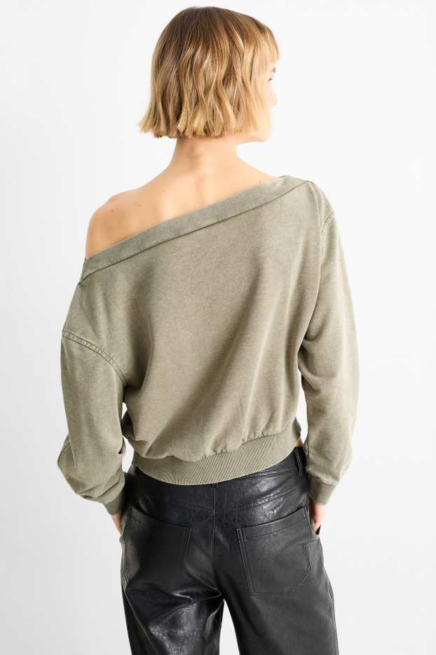 Damen - Sweatshirt - grün-melange