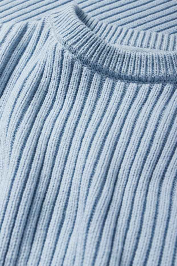 Children Girls - Jumper - ribbed - blue